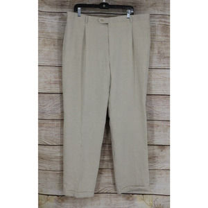 VINTAGE Axcess Claiborne Mens Pleated Wide Leg Khaki Pants Sz 40x32 Ivory Cream